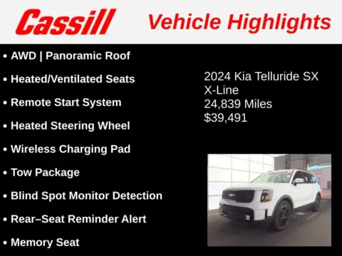 Another view of 2024 Kia Telluride SX X-Line for sale in Cedar Rapids, IA at Cassill Motors