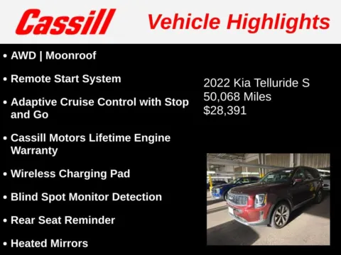 Another view of 2022 Kia Telluride S for sale in Cedar Rapids, IA at Cassill Motors