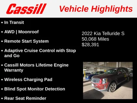 Another view of 2022 Kia Telluride S for sale in Cedar Rapids, IA at Cassill Motors