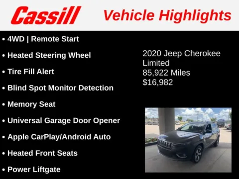 Another view of 2020 Jeep Cherokee Limited for sale in Cedar Rapids, IA at Cassill Motors