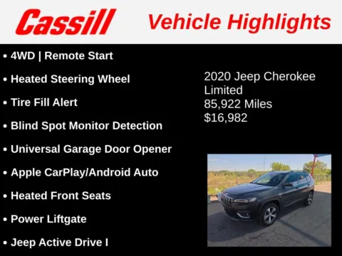 Another view of 2020 Jeep Cherokee Limited for sale in Cedar Rapids, IA at Cassill Motors