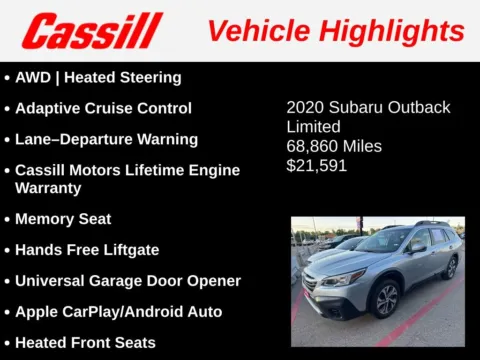 Another view of 2020 Subaru Outback Limited for sale in Cedar Rapids, IA at Cassill Motors