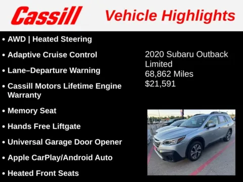 Another view of 2020 Subaru Outback Limited for sale in Cedar Rapids, IA at Cassill Motors