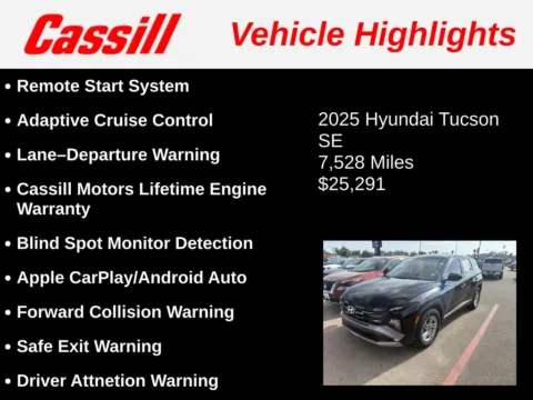 Another view of 2025 Hyundai Tucson SE for sale in Cedar Rapids, IA at Cassill Motors