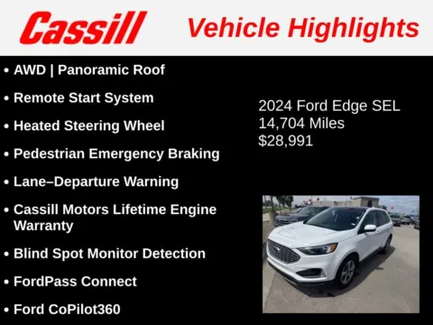 Another view of 2024 Ford Edge SEL for sale in Cedar Rapids, IA at Cassill Motors