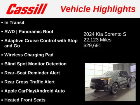 Another view of 2024 Kia Sorento S for sale in Cedar Rapids, IA at Cassill Motors