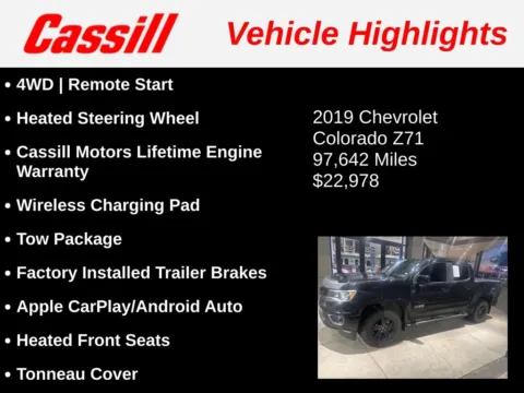 Another view of 2019 Chevrolet Colorado Z71 for sale in Cedar Rapids, IA at Cassill Motors