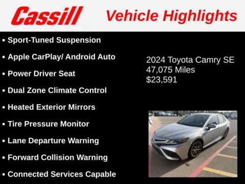 Another view of 2024 Toyota Camry SE for sale in Cedar Rapids, IA at Cassill Motors