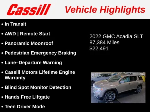 Another view of 2022 GMC Acadia SLT for sale in Cedar Rapids, IA at Cassill Motors