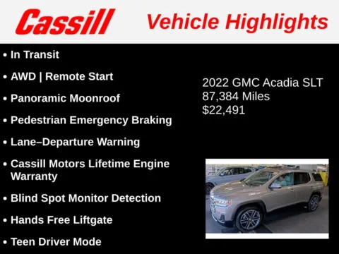 Another view of 2022 GMC Acadia SLT for sale in Cedar Rapids, IA at Cassill Motors