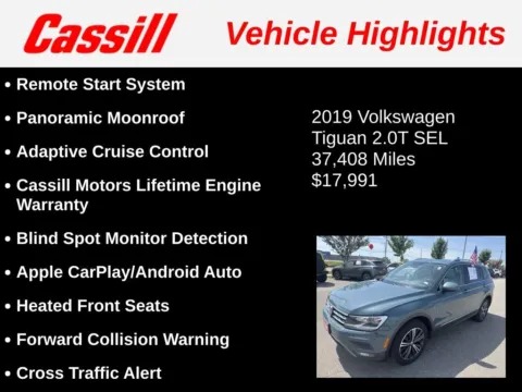 Another view of 2019 Volkswagen Tiguan 2.0T SEL for sale in Cedar Rapids, IA at Cassill Motors