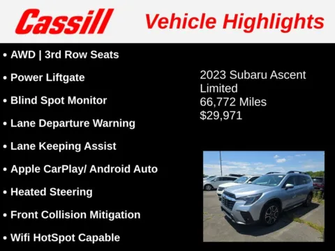 Another view of 2023 Subaru Ascent Limited for sale in Cedar Rapids, IA at Cassill Motors