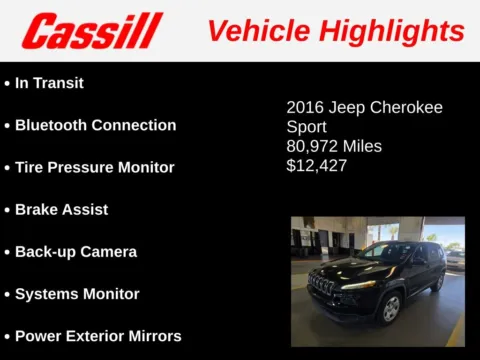 Another view of 2016 Jeep Cherokee Sport for sale in Cedar Rapids, IA at Cassill Motors