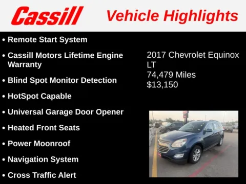 Another view of 2017 Chevrolet Equinox LT for sale in Cedar Rapids, IA at Cassill Motors