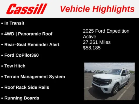 Another view of 2025 Ford Expedition Active for sale in Cedar Rapids, IA at Cassill Motors