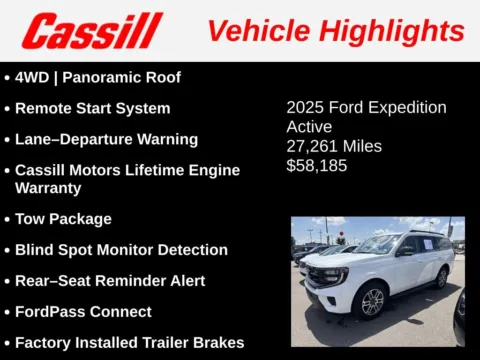 Another view of 2025 Ford Expedition Active for sale in Cedar Rapids, IA at Cassill Motors