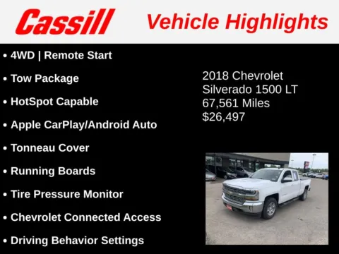 Another view of 2018 Chevrolet Silverado 1500 LT for sale in Cedar Rapids, IA at Cassill Motors