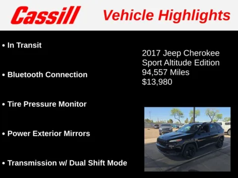 Another view of 2017 Jeep Cherokee Sport for sale in Cedar Rapids, IA at Cassill Motors