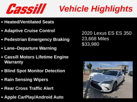 Another view of 2020 Lexus ES 350 for sale in Cedar Rapids, IA at Cassill Motors