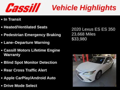 Another view of 2020 Lexus ES 350 for sale in Cedar Rapids, IA at Cassill Motors