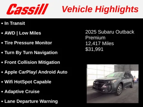 Another view of 2025 Subaru Outback Premium for sale in Cedar Rapids, IA at Cassill Motors