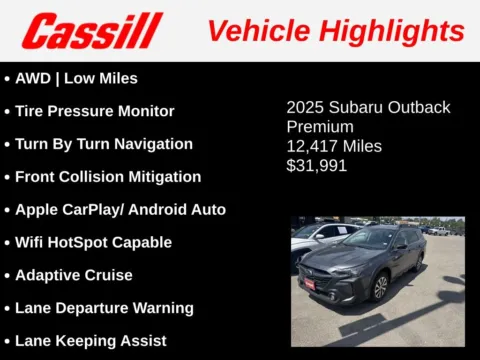Another view of 2025 Subaru Outback Premium for sale in Cedar Rapids, IA at Cassill Motors