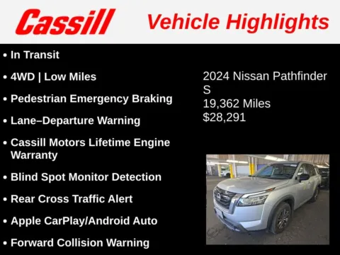 Another view of 2024 Nissan Pathfinder S for sale in Cedar Rapids, IA at Cassill Motors