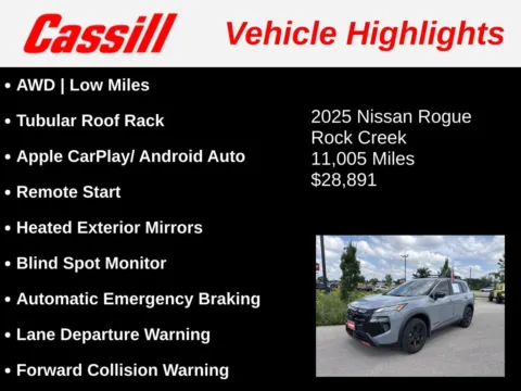 Another view of 2025 Nissan Rogue Rock Creek for sale in Cedar Rapids, IA at Cassill Motors