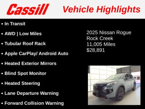 Another view of 2025 Nissan Rogue Rock Creek for sale in Cedar Rapids, IA at Cassill Motors