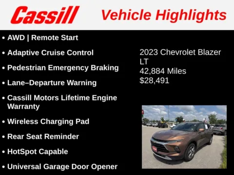Another view of 2023 Chevrolet Blazer LT for sale in Cedar Rapids, IA at Cassill Motors