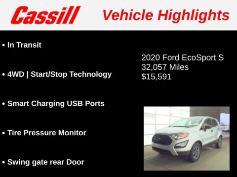Another view of 2020 Ford EcoSport S for sale in Cedar Rapids, IA at Cassill Motors