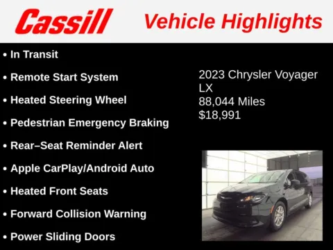 Another view of 2023 Chrysler Voyager LX for sale in Cedar Rapids, IA at Cassill Motors