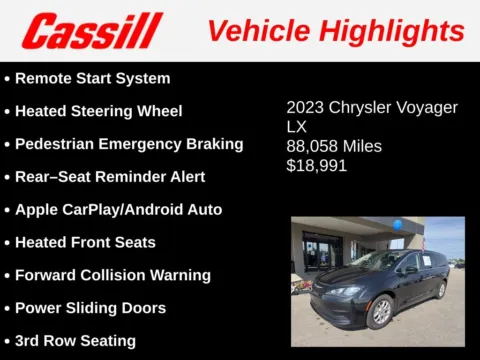 Another view of 2023 Chrysler Voyager LX for sale in Cedar Rapids, IA at Cassill Motors