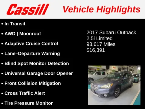Another view of 2017 Subaru Outback 2.5i for sale in Cedar Rapids, IA at Cassill Motors