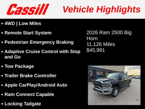 Another view of 2026 Ram 2500 Big Horn for sale in Cedar Rapids, IA at Cassill Motors