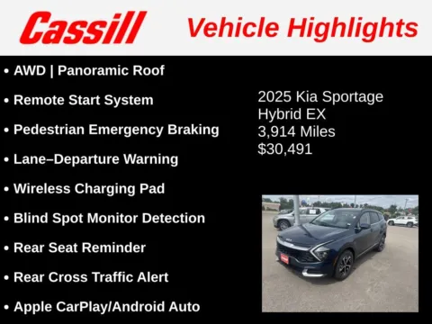 Another view of 2025 Kia Sportage Hybrid EX for sale in Cedar Rapids, IA at Cassill Motors