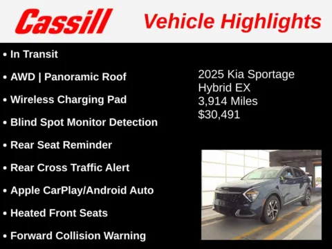 Another view of 2025 Kia Sportage Hybrid EX for sale in Cedar Rapids, IA at Cassill Motors