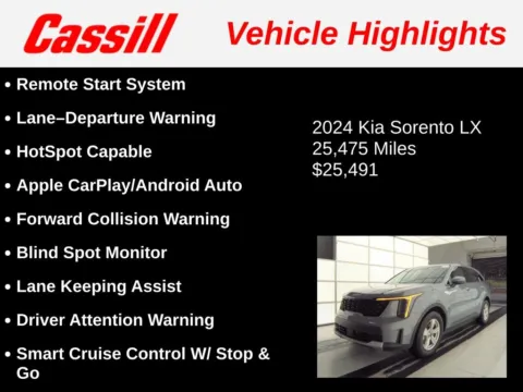 Another view of 2024 Kia Sorento LX for sale in Cedar Rapids, IA at Cassill Motors