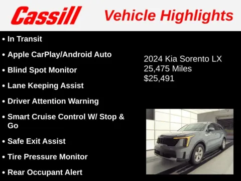 Another view of 2024 Kia Sorento LX for sale in Cedar Rapids, IA at Cassill Motors