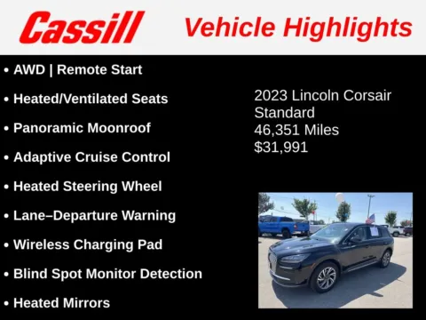 Another view of 2023 Lincoln Corsair Standard for sale in Cedar Rapids, IA at Cassill Motors