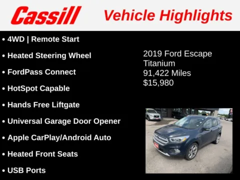 Another view of 2019 Ford Escape Titanium for sale in Cedar Rapids, IA at Cassill Motors