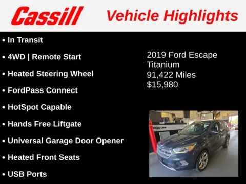 Another view of 2019 Ford Escape Titanium for sale in Cedar Rapids, IA at Cassill Motors