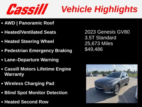 Another view of 2023 Genesis GV80 3.5T for sale in Cedar Rapids, IA at Cassill Motors