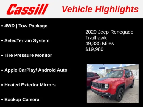 Another view of 2020 Jeep Renegade Trailhawk for sale in Cedar Rapids, IA at Cassill Motors