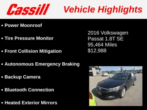 Another view of 2016 Volkswagen Passat 1.8T SE for sale in Cedar Rapids, IA at Cassill Motors