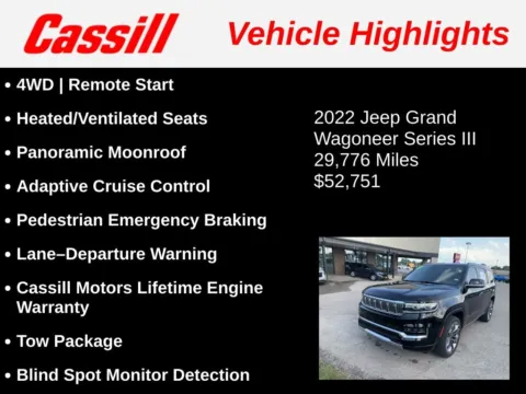 Another view of 2022 Jeep Grand Wagoneer Series III for sale in Cedar Rapids, IA at Cassill Motors