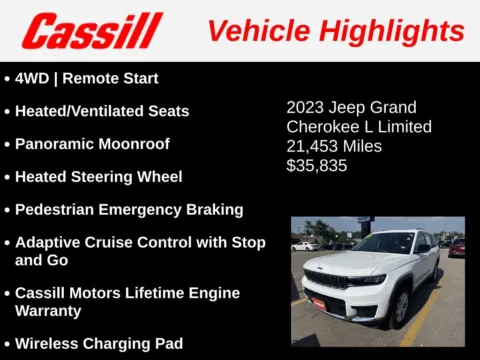 Another view of 2023 Jeep Grand Cherokee L Limited for sale in Cedar Rapids, IA at Cassill Motors