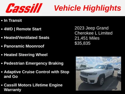 Another view of 2023 Jeep Grand Cherokee L Limited for sale in Cedar Rapids, IA at Cassill Motors