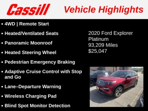 Another view of 2020 Ford Explorer Platinum for sale in Cedar Rapids, IA at Cassill Motors