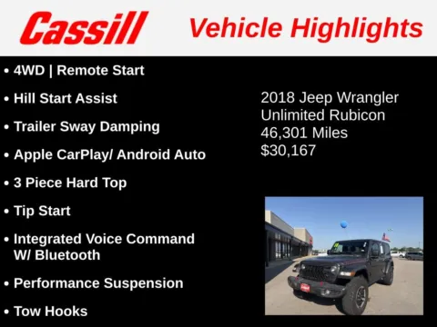 Another view of 2018 Jeep Wrangler Unlimited Rubicon for sale in Cedar Rapids, IA at Cassill Motors